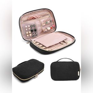 Jewelry Organizer Bag Travel Jewelry Storage Cases, black